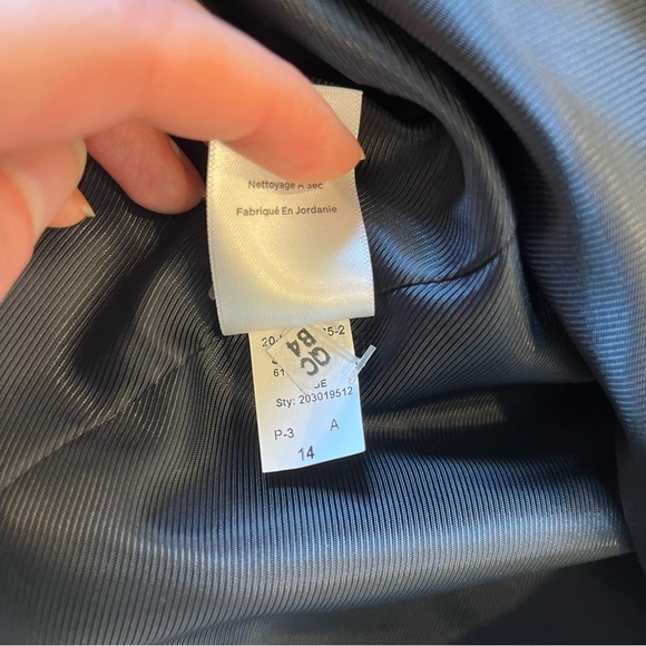 NWT Talbots Navy Blue Long Brushed Wool Blend Jacket Blazer Size 14 - Picture 4 of 6